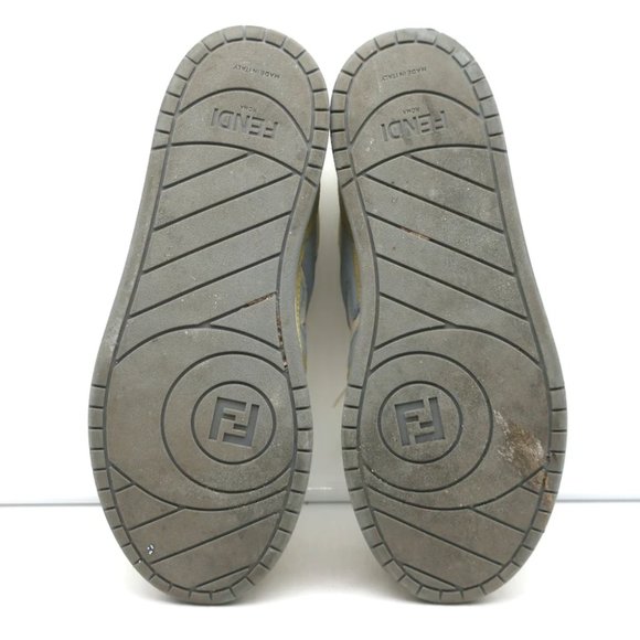 Fendi Match Sneakers Yellow Suede & Light Blue Leather Size 38 - Picture 12 of 12